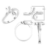 0.15 Carat (ctw) Round White Diamond Ladies Fashion Bypass Right Hand Ring 10K White Gold