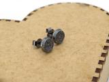 0.20 Carat (ctw) Round Black Diamond Hip Hop Mens Stud Earring 1/5 CT Black Plated 14K White Gold