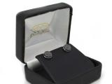 0.20 Carat (ctw) Round Black Diamond Hip Hop Mens Stud Earring 1/5 CT Black Plated Sterling Silver