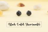 0.10 Carat (ctw) Round Black Diamond Hip Hop Mens Stud Earring 1/10 CT Black Plated 18K White Gold