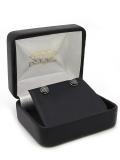 0.10 Carat (ctw) Round Black Diamond Hip Hop Mens Stud Earring 1/10 CT Black Plated 18K White Gold
