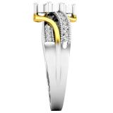 0.50 Carat (ctw) Round White Diamond Crossover Swirl Ladies Forever Together Bypass Style Bridal Two Tone Plating Engagement Ring 1/2 CT 10K White Gold