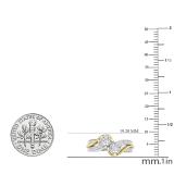 0.50 Carat (ctw) Round White Diamond Crossover Swirl Ladies Forever Together Bypass Style Bridal Two Tone Plating Engagement Ring 1/2 CT 10K White Gold
