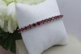 21.00 Carat (ctw) Round Garnet Ladies Elegant and Affordable Classic Tennis Bracelet Sterling Silver