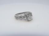 1.30 Carat (ctw) Round White Diamond Ladies Twisted Style Halo Wedding Ring Set 10K White Gold