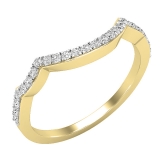 Round White Diamond Single Row Contour Stackable Wedding Band for Women (0.18 ctw, Color I-J, Clarity I2-I3) in 10K Yellow Gold