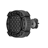 0.13 Carat (ctw) Black Diamond Men's Stud Earring Black Plated 10K White Gold (1 Pc Only)