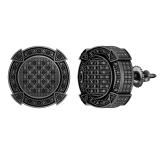 0.25 Carat (ctw) Black Diamond Men's Stud Earrings 1/4 CT Black Plated 14K White Gold