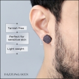 0.25 Carat (ctw) Black Diamond Men's Stud Earrings 1/4 CT Black Plated 14K White Gold