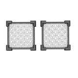 0.10 Carat (ctw) Round White Diamond Square Iced Shape Unisex Stud Earrings 1/10 CT Black Plated Sterling Silver