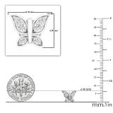 0.15 Carat (ctw) 14K White Gold Round White Diamond Ladies Butterfly Stud Earrings