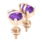 7X5 MM Each Pear Amethyst Ladies Swirl Teardrop Stud Earrings 10K Rose Gold