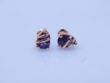 7X5 MM Each Pear Amethyst Ladies Swirl Teardrop Stud Earrings 10K Rose Gold
