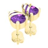 7X5 MM Each Pear Amethyst Ladies Swirl Teardrop Stud Earrings 14K Yellow Gold