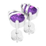 7X5 MM Each Pear Amethyst Ladies Swirl Teardrop Stud Earrings Sterling Silver