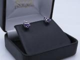 7X5 MM Each Pear Amethyst Ladies Swirl Teardrop Stud Earrings Sterling Silver