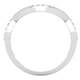 0.27 Carat (ctw) Round Cubic Zirconia Ladies Wedding Stackable Contour Band 1/4 CT 10K White Gold
