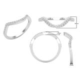 0.27 Carat (ctw) Round Cubic Zirconia Ladies Wedding Stackable Contour Band 1/4 CT 10K White Gold
