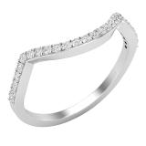 0.27 Carat (ctw) Round Cubic Zirconia Ladies Wedding Stackable Contour Band 1/4 CT Sterling Silver