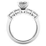 3.90 Carat (ctw) Princess White Diamond Ladies Bridal Five Stone Wedding Ring Set Platinum