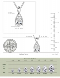 925 Sterling Silver Infinity Teardrop Pendant with 18 inch Silver Chain,1.80 cttw Pear & Round Cubic Zironia