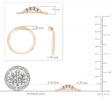 0.10 Carat (ctw) Round White Diamond Ladies 5 Stone Wedding Contour Ring 1/10 CT 18K Rose Gold