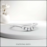 0.10 Carat (ctw) Round White Diamond Ladies 5 Stone Wedding Contour Ring 1/10 CT Sterling Silver
