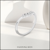 0.10 Carat (ctw) Round White Diamond Ladies 5 Stone Wedding Contour Ring 1/10 CT Sterling Silver