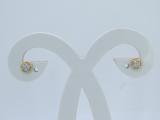 0.10 Carat (ctw) Round White Diamond Ladies Flower Cluster Stud Earring 1/10 CT 14K Yellow Gold