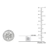 0.10 Carat (ctw) Round White Diamond Square Ladies Stud Earring 1/10 CT 10K White Gold