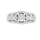 1.40 Carat (ctw) Round White Diamond Ladies Wedding Five Stone Engagement Ring Sterling Silver