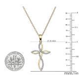 0.15 Carat (ctw) Round White Diamond Ladies Twist Cross Pendant 14K Yellow Gold