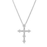 0.45 Carat (ctw) Round White Diamond Ladies Vintage Style Cross Pendant 1/2 CT 10K White Gold