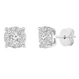0.25 Carat (ctw) Round White Diamond Ladies Stud Earrings 1/4 CT 14K White Gold