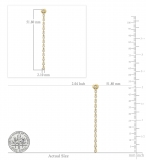 0.30 Carat (ctw) Round White Diamond Ladies Linear Bar Drop Stud Earrings 14K Yellow Gold