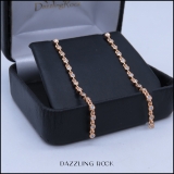 0.30 Carat (ctw) Round White Diamond Ladies Linear Bar Drop Stud Earrings 18K Rose Gold