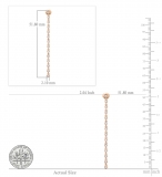 0.30 Carat (ctw) Round White Diamond Ladies Linear Bar Drop Stud Earrings 18K Rose Gold