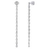 0.30 Carat (ctw) Round White Diamond Ladies Linear Bar Drop Stud Earrings Sterling Silver
