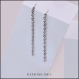 0.30 Carat (ctw) Round White Diamond Ladies Linear Bar Drop Stud Earrings Sterling Silver