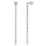 0.30 Carat (ctw) Round White Diamond Ladies Linear Bar Drop Stud Earrings Sterling Silver