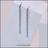 0.30 Carat (ctw) Round White Diamond Ladies Linear Bar Drop Stud Earrings Sterling Silver