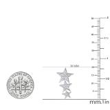 0.10 Carat (ctw) Round Diamond Ladies Star Shape Climber Stud Earrings 1/10 CT 14K White Gold
