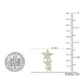 0.10 Carat (ctw) Round Diamond Ladies Star Shape Climber Stud Earrings 1/10 CT 18K Yellow Gold