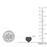0.40 Carat (ctw) Round Black Diamond Ladies Heart Cluster Stud Earrings Black Plated 10K White Gold