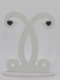0.40 Carat (ctw) Round Black Diamond Ladies Heart Cluster Stud Earrings Black Plated 18K White Gold