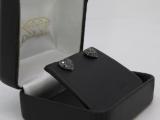 0.40 Carat (ctw) Round Black Diamond Ladies Heart Cluster Stud Earrings Black Plated 18K White Gold
