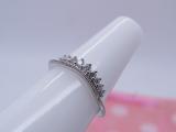 0.25 Carat (ctw) Round Diamond Ladies Gentle Curve Crown Engagement Ring 1/4 CT Sterling Silver