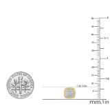 0.15 Carat (Ctw) Round White Diamond Ladies Rope Style Cushion Shaped Stud Earrings 18K Yellow Gold