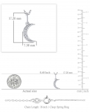 0.06 Carat (Ctw) Round White Diamond Ladies Crescent Moon Pendant 10K White Gold