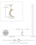 0.06 Carat (Ctw) Round White Diamond Ladies Crescent Moon Pendant 18K Yellow Gold